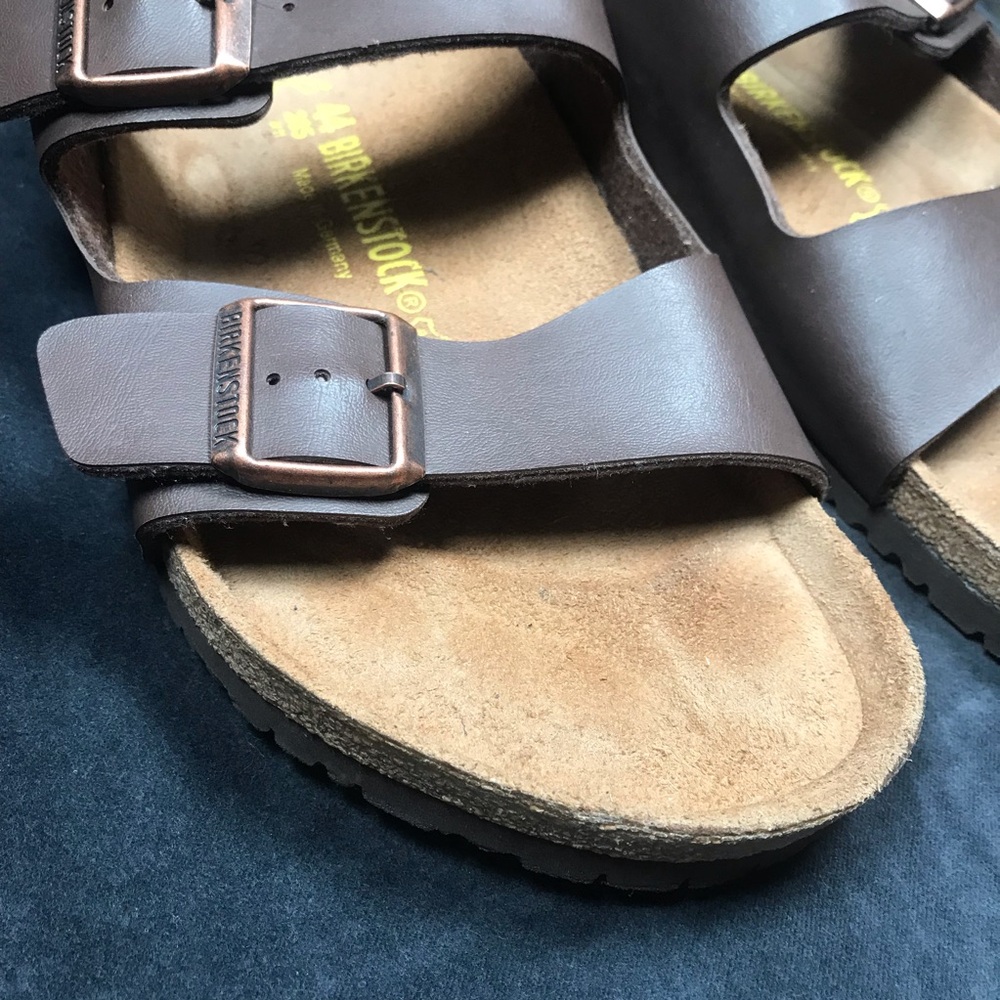Birkenstock Arizona Brown Double-Strap Sandals M 11 EU 44 Outlined Footprint - Picture 3 of 16